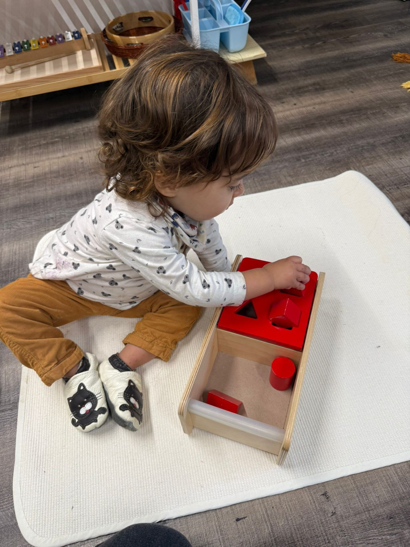Atelier Montessori sensoriel – enfant en activité de motricité fine à l'école Montessori de Petit-Lancy